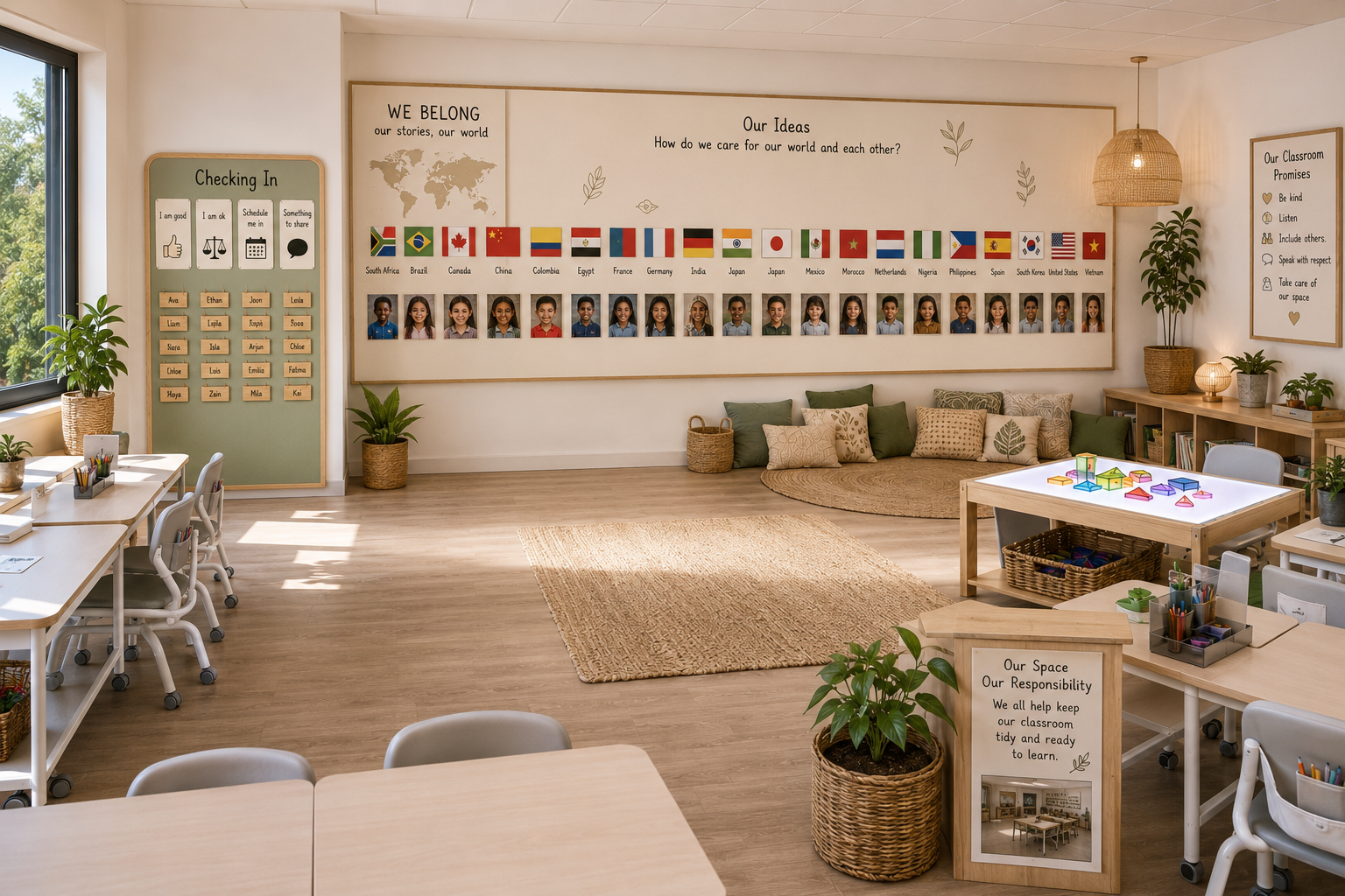 An open-plan classroom design